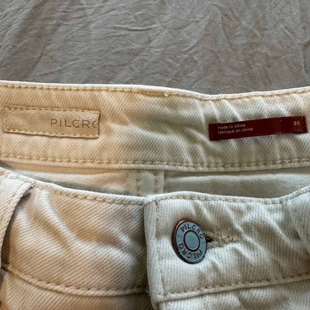 Anthropologie Pilcro Breaker Jean off-white Barrel Leg Relaxed Pant 30 high rise - Picture 8 of 10